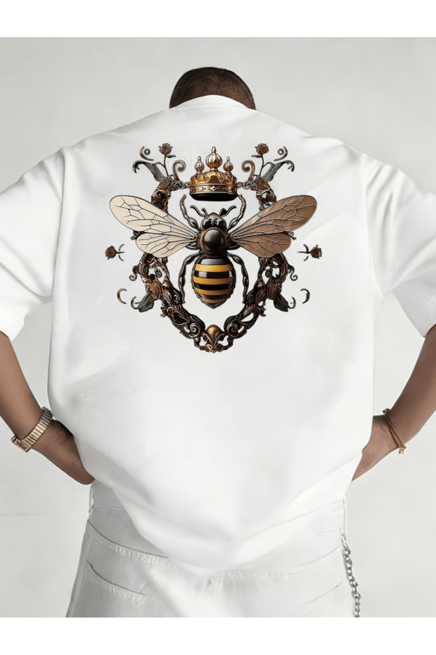 Bay Gold Arı Printed Premium Oversized T-Shirt