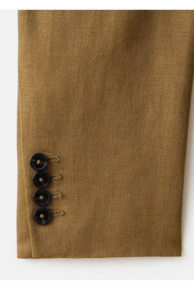 Keten blazer ceket - 5