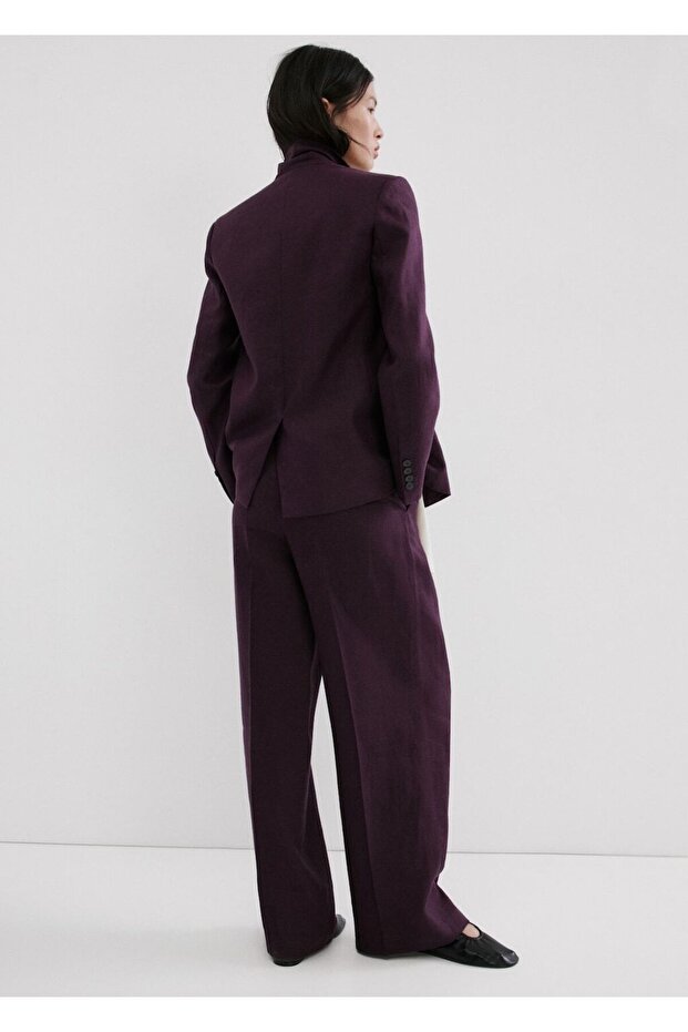 Keten blazer ceket - 4