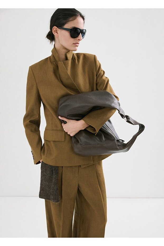 Keten blazer ceket - 7