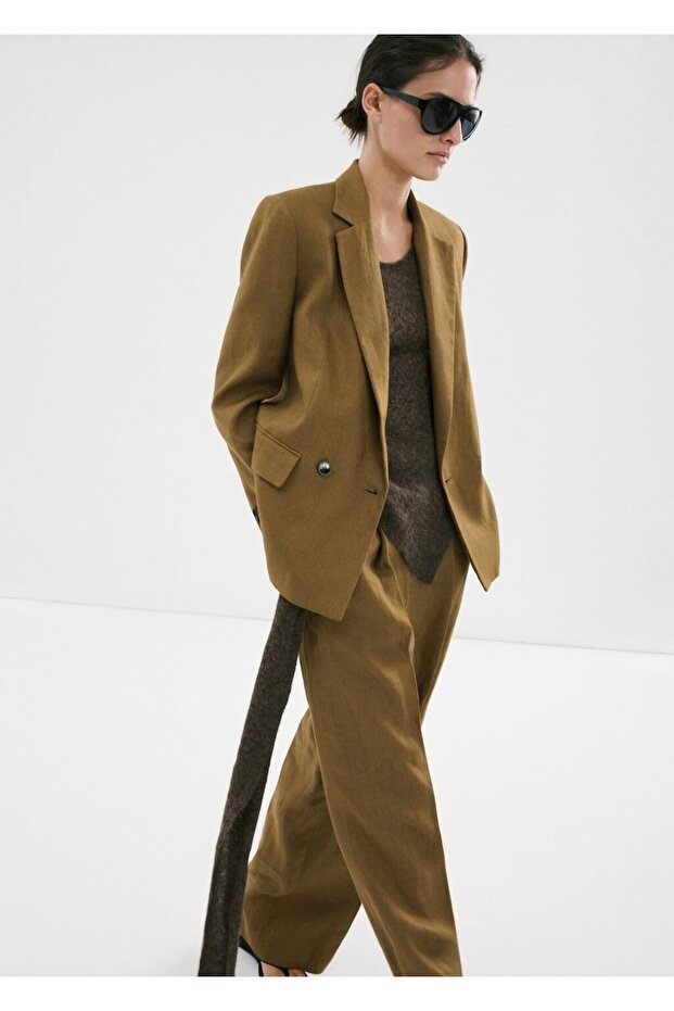 Keten blazer ceket - 1