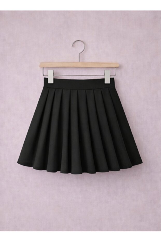 Girl's High-Waisted Pleated Flared Skirt