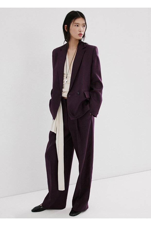 Keten blazer ceket - 2