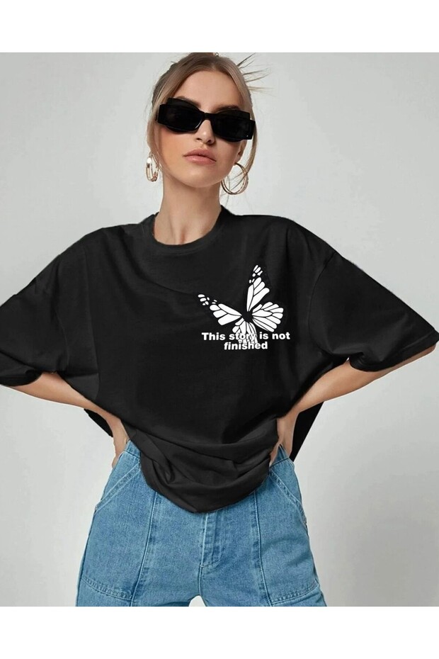 Women Butterfly Printed Tshirt