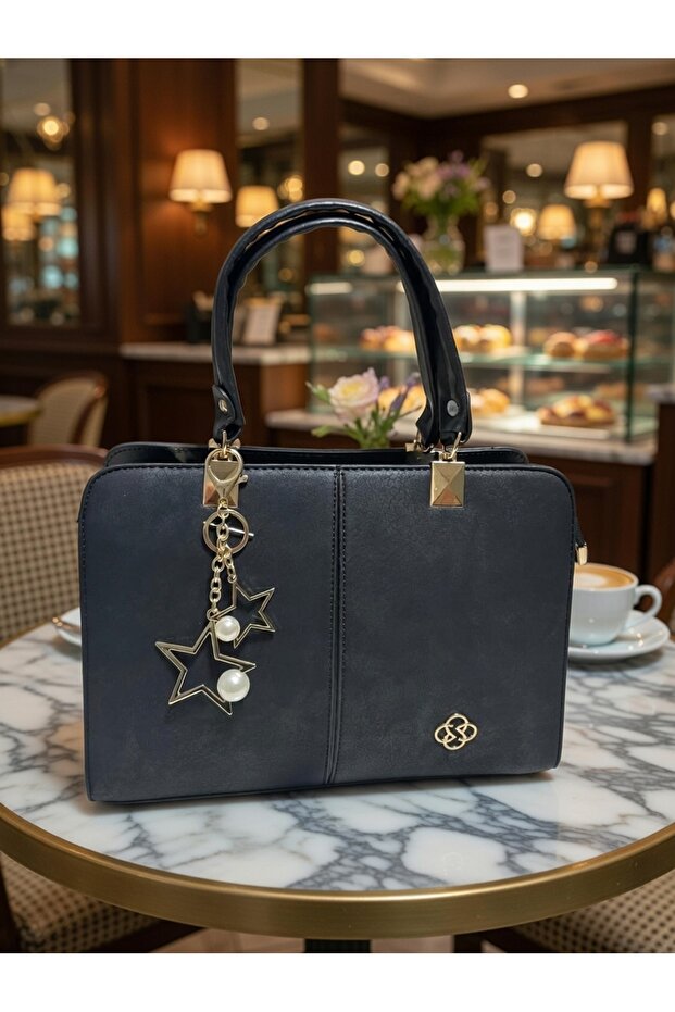 Five Compartments, Star and Pearl Detailing, Women's Shoulder Bag and E Clutch Bag Vienna