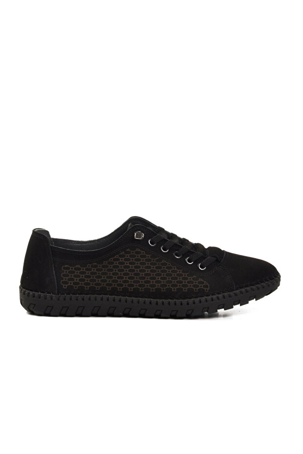 Black Nubuck Genuine Leather Men's Casual Shoes