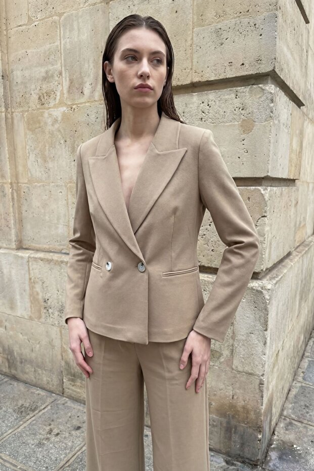 سترة MY FASHION ذات ياقة شال وأزرار أمامية