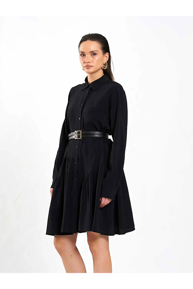 Belt Pcs Ruffled Asymmetrical Dress 111703