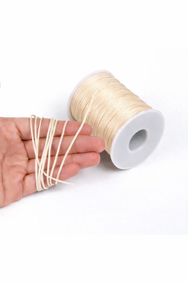 10 Meters - 1 Mm Flush Rope, Bracelet Rope, Rat Tail Rope, Cream Colored, Jewelry Rope