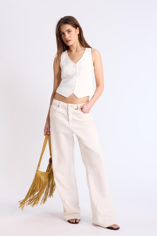 basic keten görünümlü yelek - 2