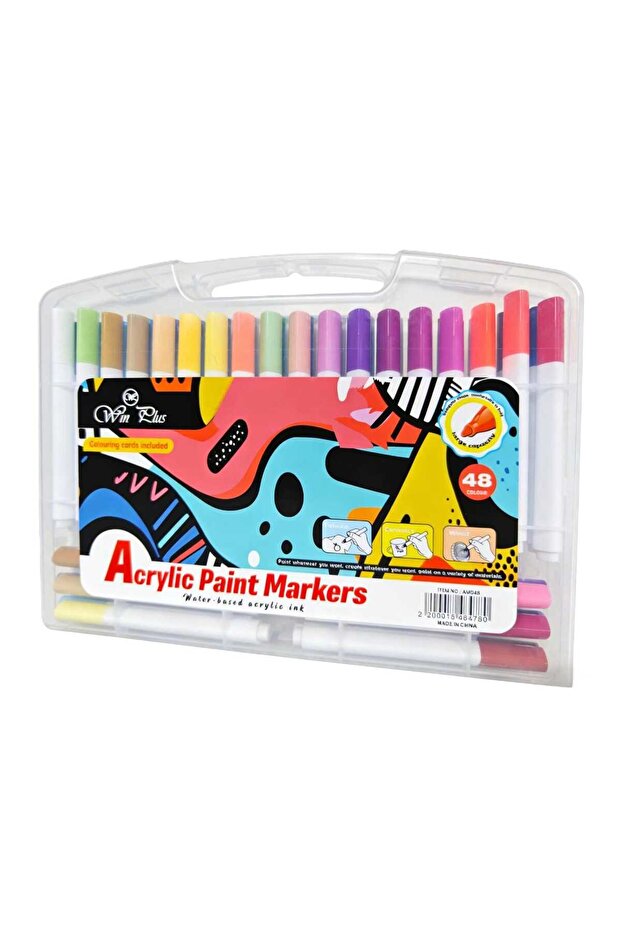 Win Plus Acrylic Paint Marker Set, 48 pcs