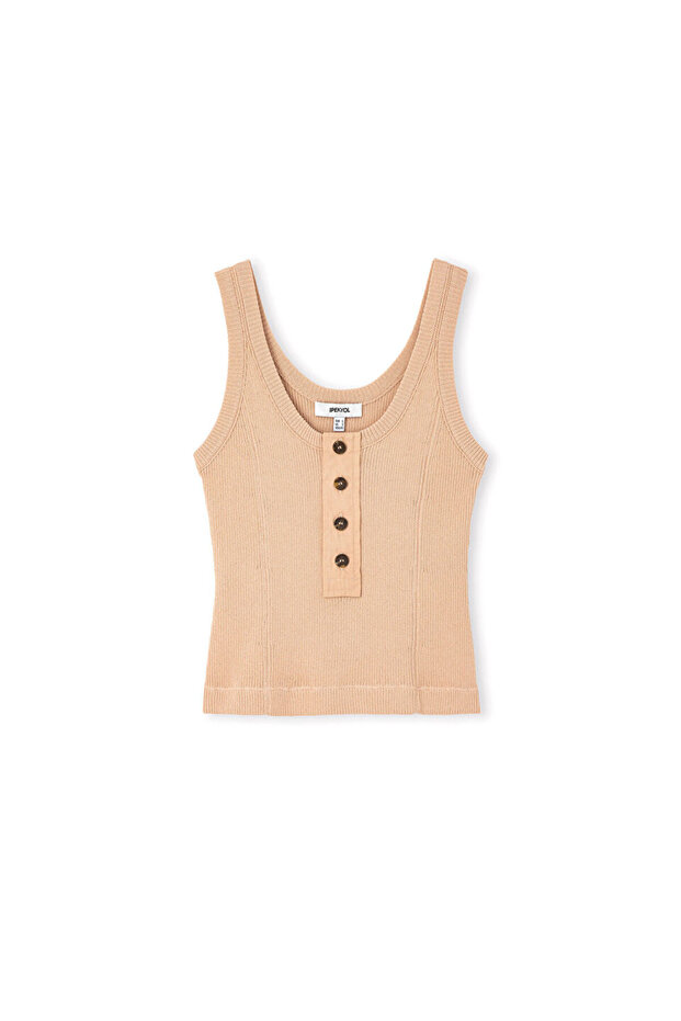 Kontrast düğmeli triko - 1