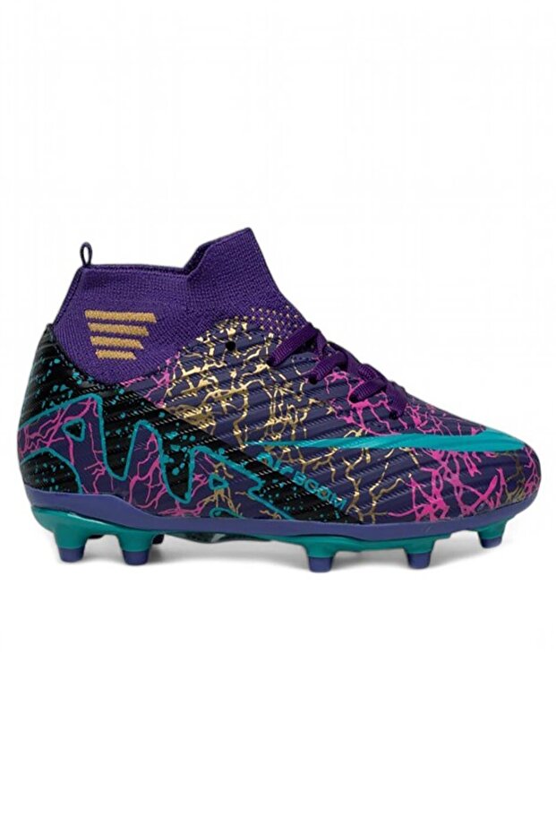Lga Boys' Football Boots with Purple Socks