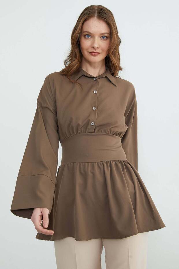 Fullamodest Belted Half-Buttoned Shirt
