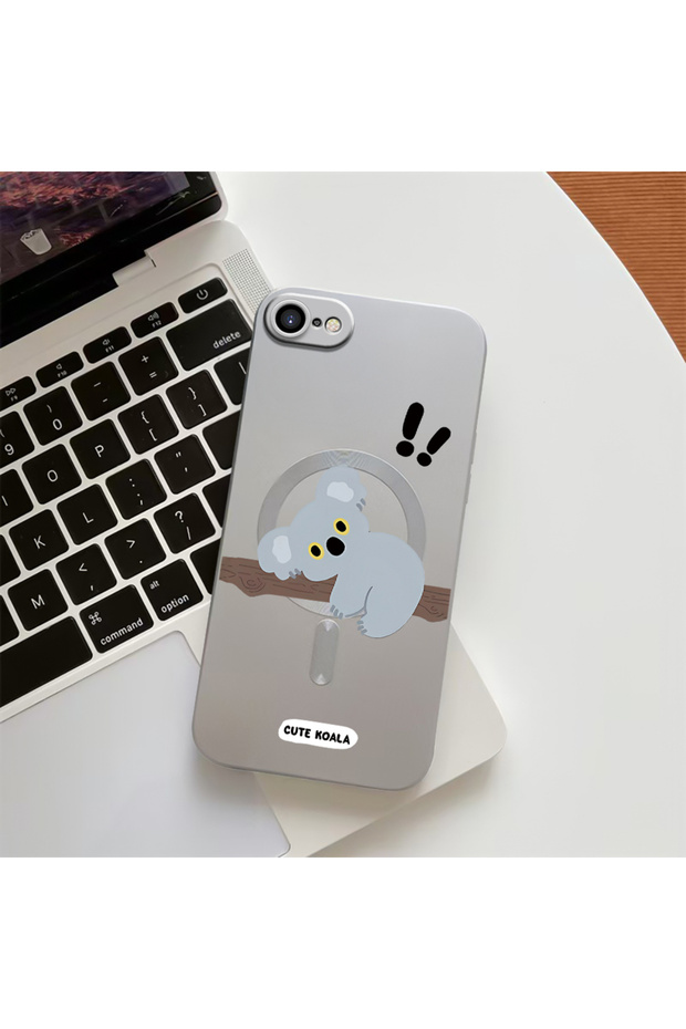 iPhone 7 Compatible Transparent Magsafe Wireless Soft Silicone Phone Case Koala Pattern