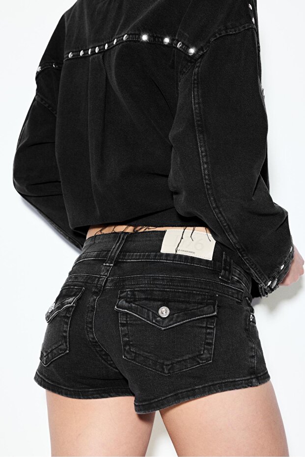 D76 Mikro denim şort - 4