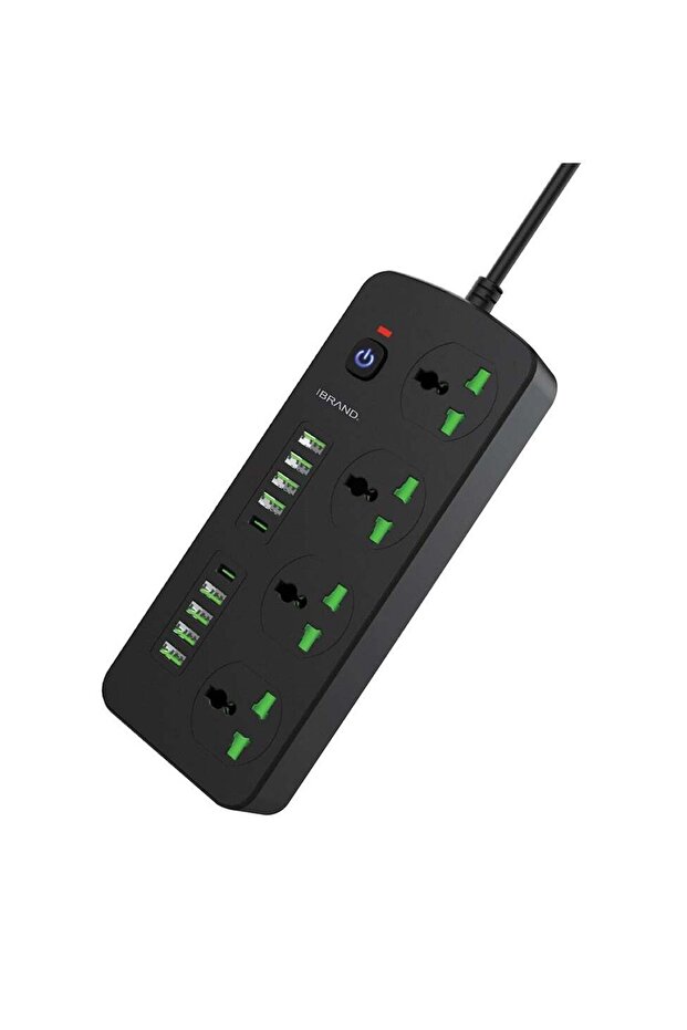 IBRAND 3000W Power Extension Adapter with 8USB & 2PD Outputs
