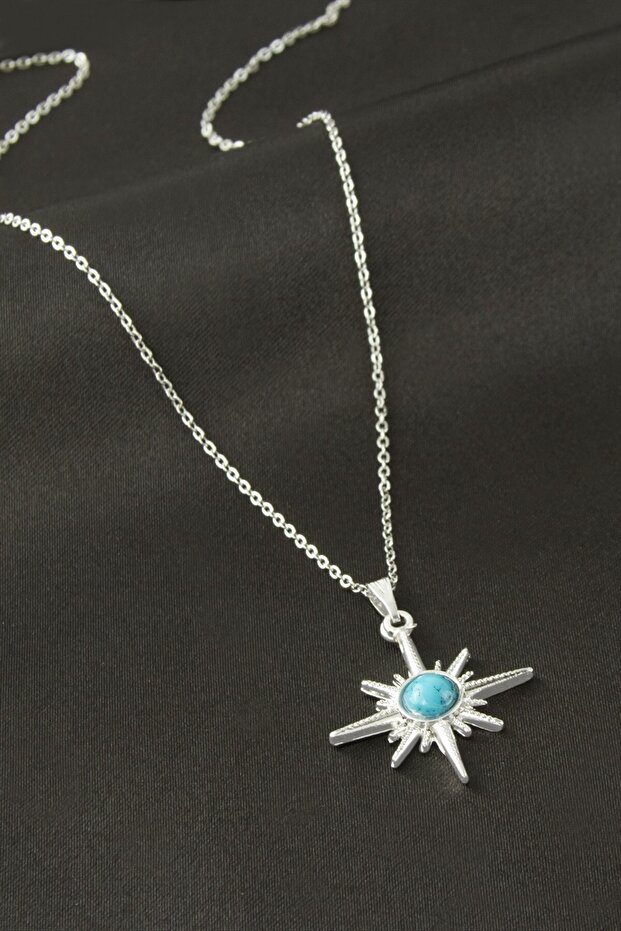 Star Turquoise Stone Pendant Ilkel-Bjt940