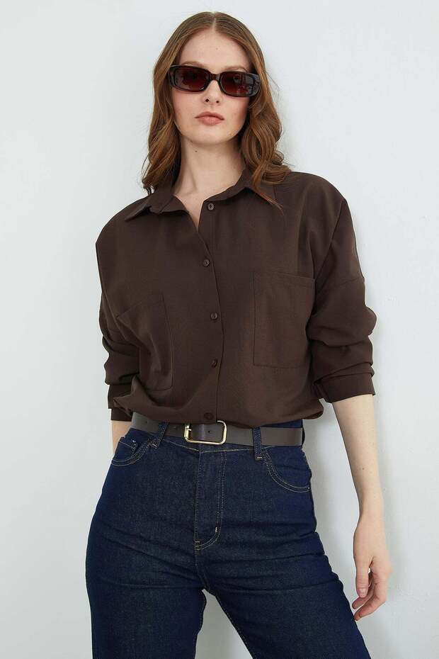 Basic Çift Cepli Gömlek - 2