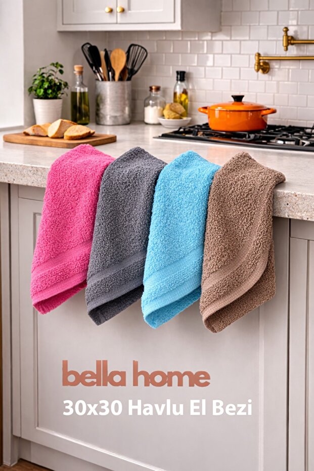 100% Cotton Towel Washcloth |   30X30 cm |   Set of 4 |   Soft & Highly Absorbent