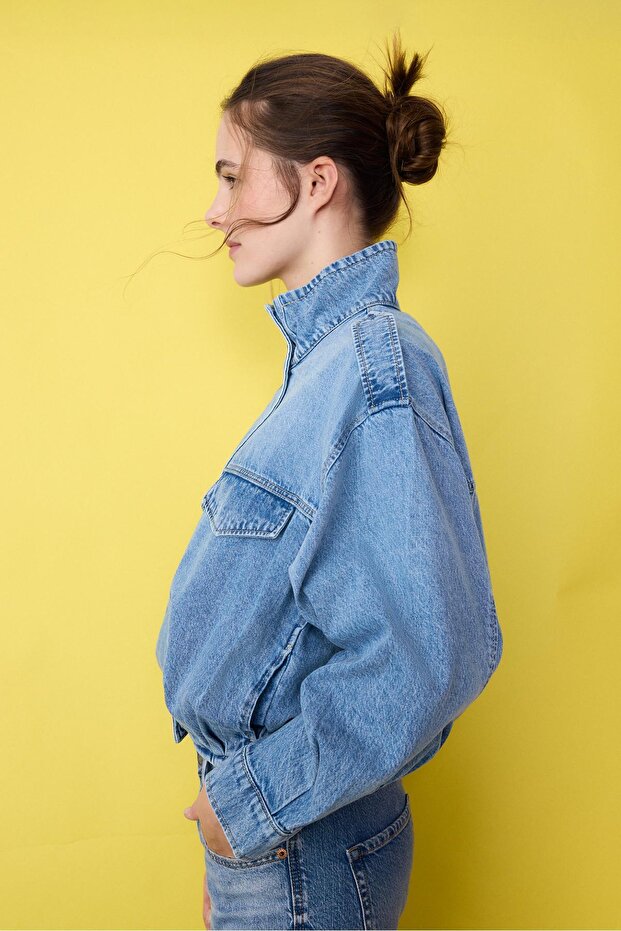 Balon denim ceket - 2