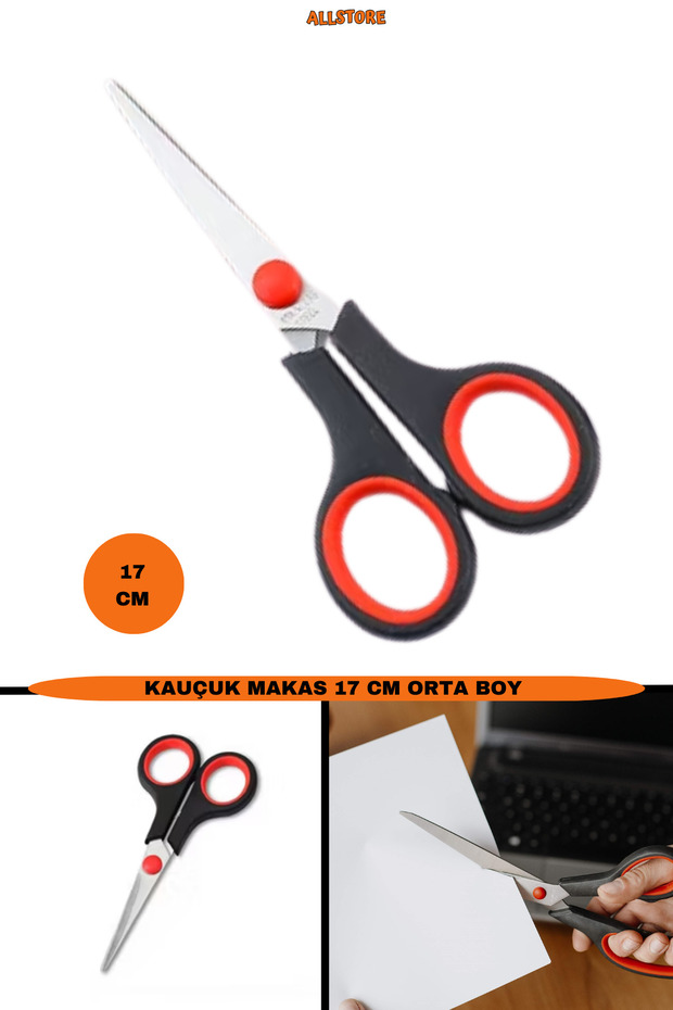KAUÇUK SAPLI MAKAS 17 CM