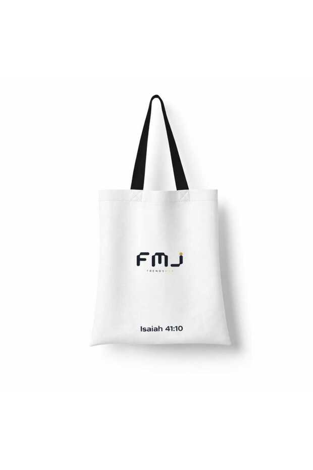 Canvas Tote Bag Printed Design White Reusable Shopping Bag UAE