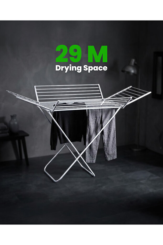 Aluminium 4 Wings Clothes Drying Stand RF13198 Foldable Indoor Outdoor Dryer Rack 29m