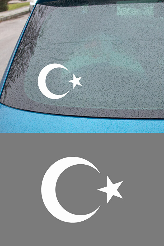 Turkish Flag Moon Star Car Sticker - Motor Sticker - Moon Star Decal