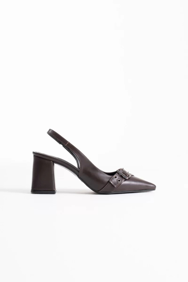 Bitter Brown Skin Women's Heeled Shoes Tr08Ms07F