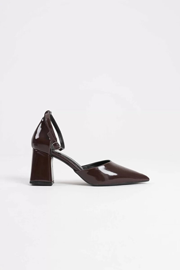 Bitter Brown Patent Leather Women's Heeled Shoes Tr08Ms11C