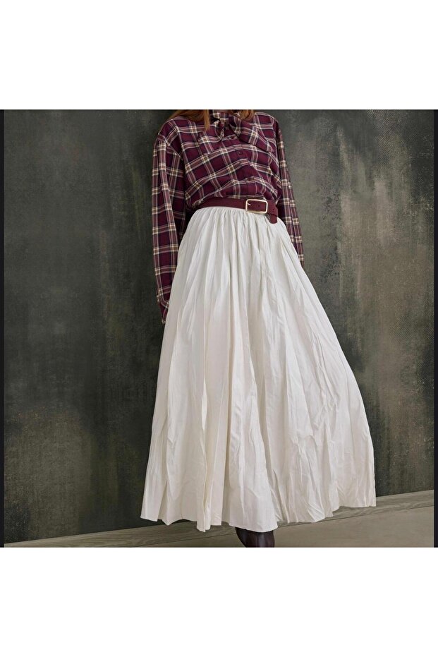 Heqa Kraşli Seasonal Skirt Ecru