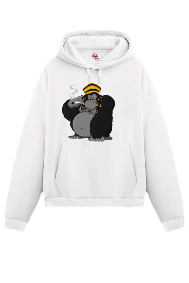 Smoky Gorilla – Rasta Style Design Sweatshirt - Hoodie (Optional)