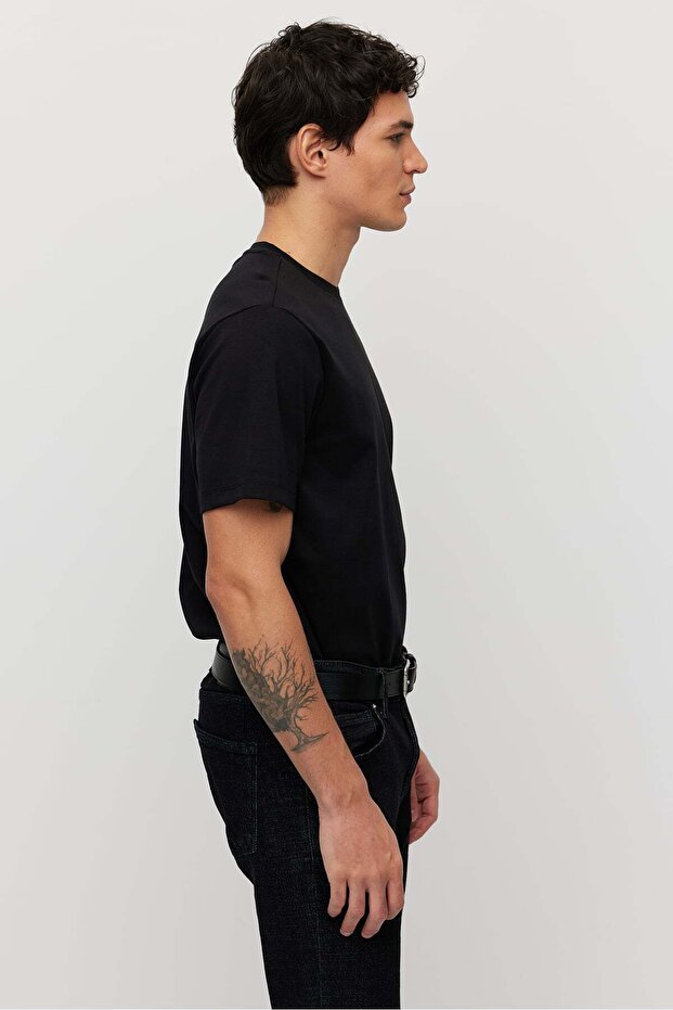 Erkek Bisiklet Yaka Basic T-shirt - 4