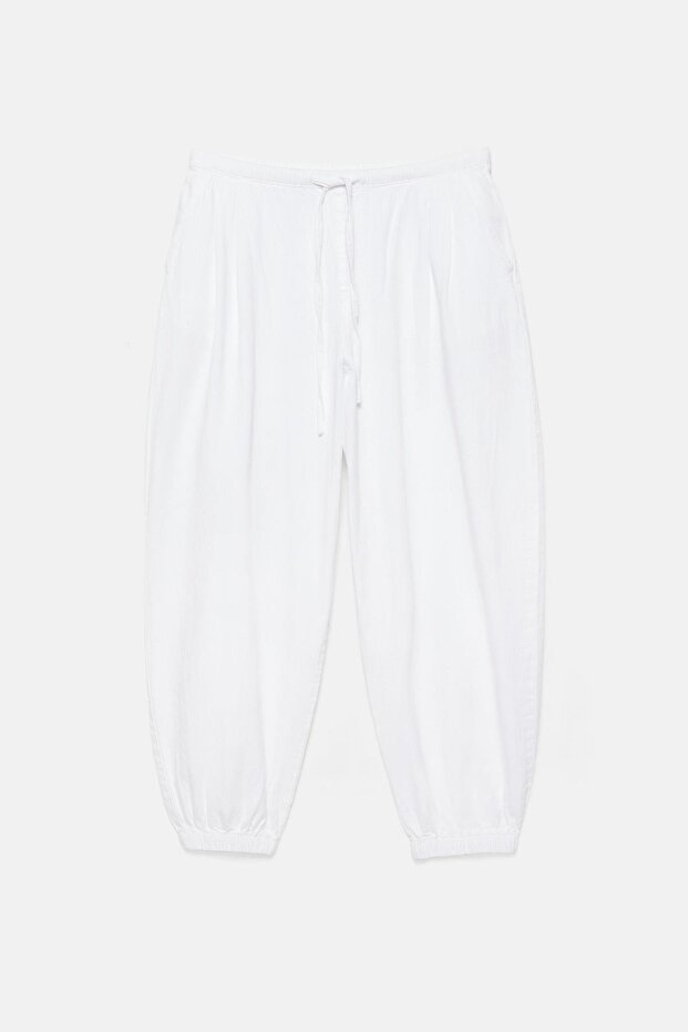 Beli lastikli şalvar pantolon - 7