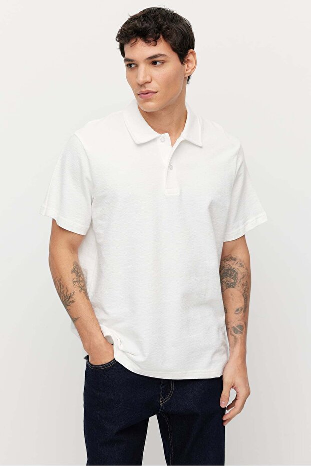 Men's Polo Neck Basic T-shirt - 1