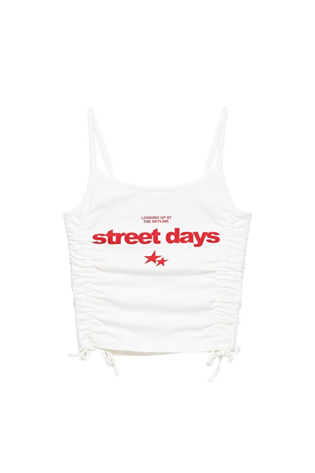 Yanları büzgülü askılı top - 4