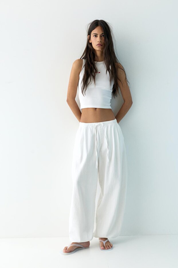 Beli lastikli şalvar pantolon - 2