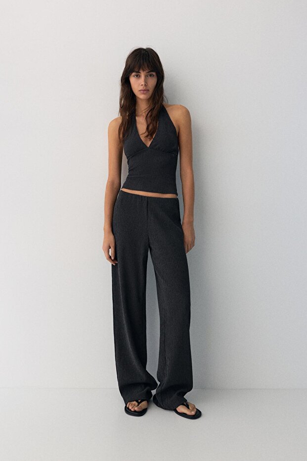 Düz bambul pantolon - 1