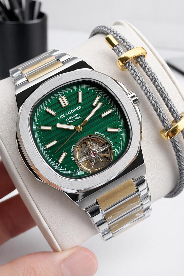 2 Year Warranty Automatic Mechanism Italian Bracelet Gifted 5 Atm Men Wristwatch Lc.270