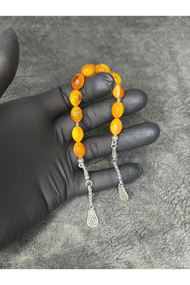 Zaza Sallamalık High-End Maroon Orange Powder Amber Prayer Beads