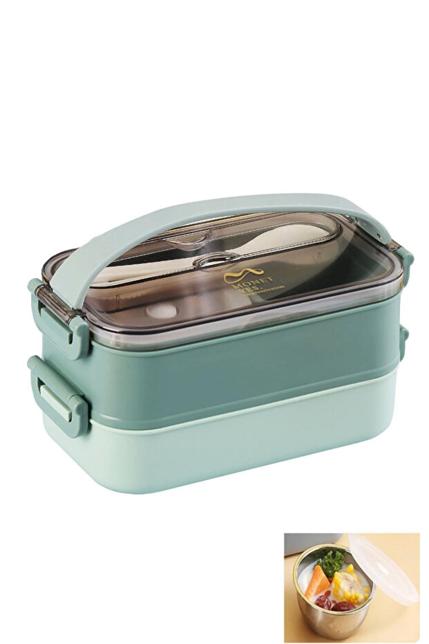 1500 ml Bento Lunch Box New Generation Lunch Box for Office-School - Model with Soup Bowl - Stainless Steel