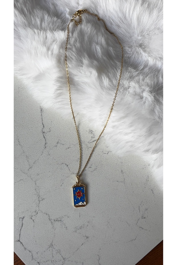 Red Sun Tarot Necklace