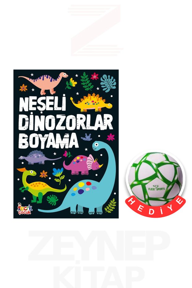 Neşeli Dinozorlar Boyama (Futbol Topu Hediye)