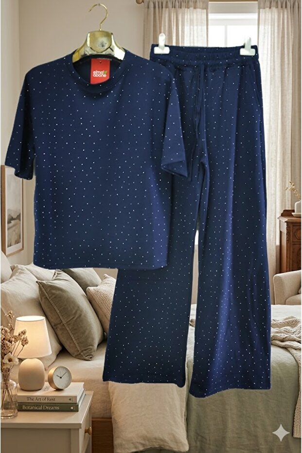Yeni̇sezon Women's Oy Şo Summer Stone-Embellished Combed Cotton Suit
