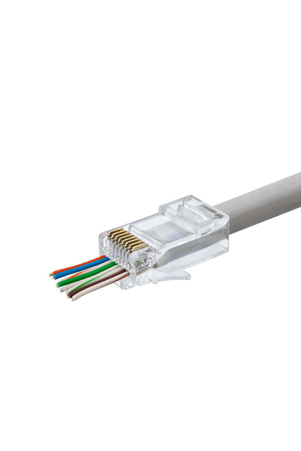 موصل Cat5 Ez Rj45 100 عبوة شفافة HDX5044