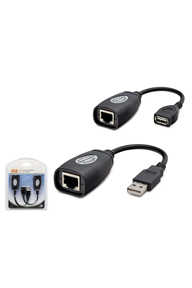 مجموعة موسعات سلكية USB RJ45 بطول 45 متر - أسود HDX5008 ILKELGRP-MRS342