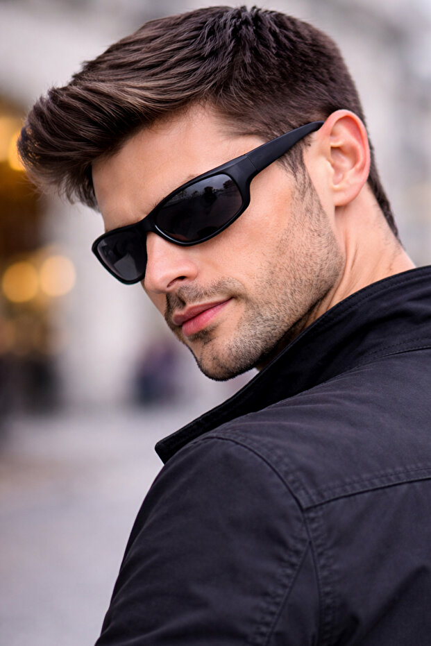 Fleece Ize - Black Color Original Men's Sunglasses with Uv400 Protection 63 Ekartman Dkg6276C1