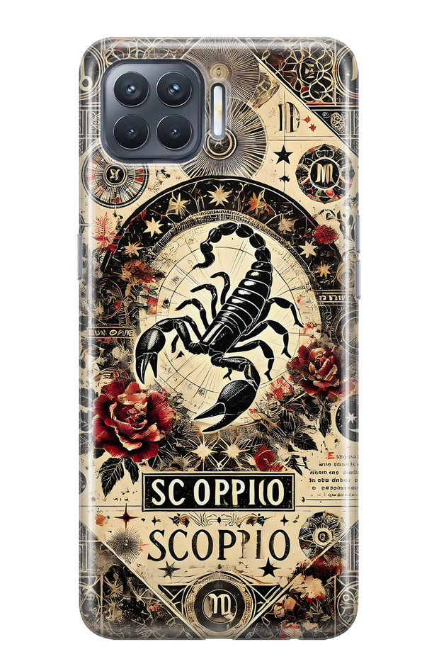 Oppo Reno 4 Lite Compatible a Crepe Burcu Patterned Transparent Phone Case