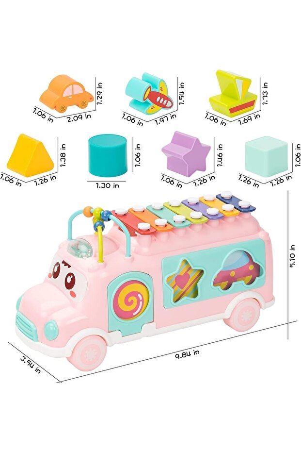 Multifunctional Xylophone Bus Toy - 2